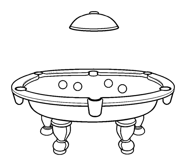 Pool Table colouring page — free printable for toddlers