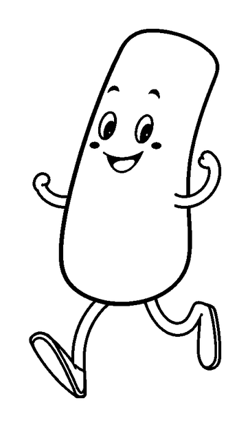 Relay Baton colouring page — free printable for toddlers