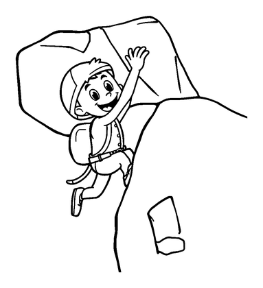 Rock Climbing Colouring Page (Kids, Standard)