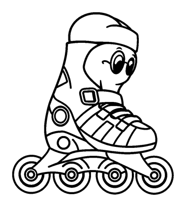 Rollerblade Colouring Page (Kids, Bold & Easy)