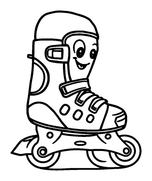 Rollerblade colouring page — free printable for toddlers