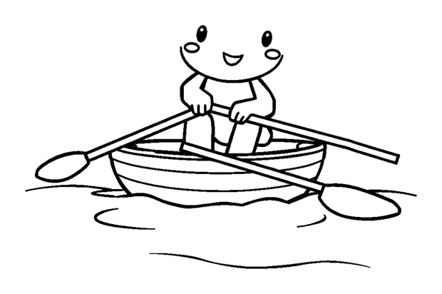 Rowing Boat Sport colouring page — free printable for kids