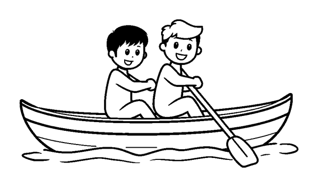 Rowing Boat Sport colouring page — free printable for kids