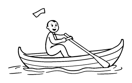 Rowing Boat Sport Colouring Page (Toddler, Bold & Easy)