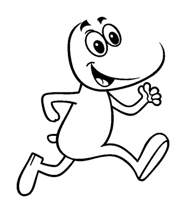 Running Colouring Page (Kids, Bold & Easy)
