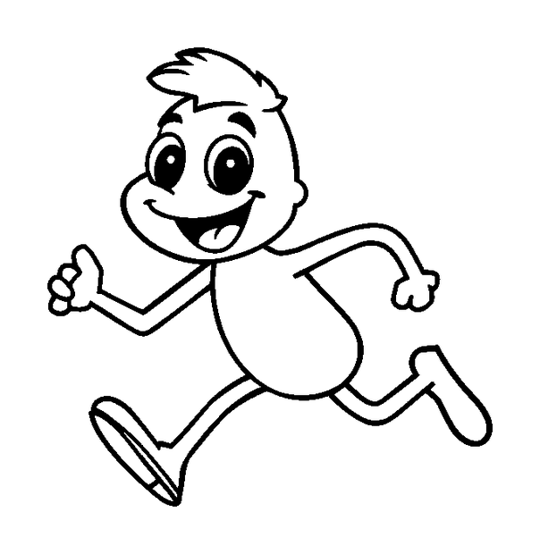 Running colouring page — free printable for kids