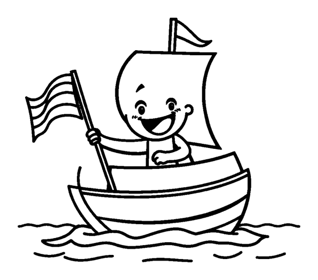 Sailing colouring page — free printable for kids