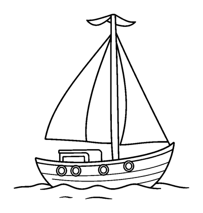 Sailing Colouring Page (Kids, Standard)