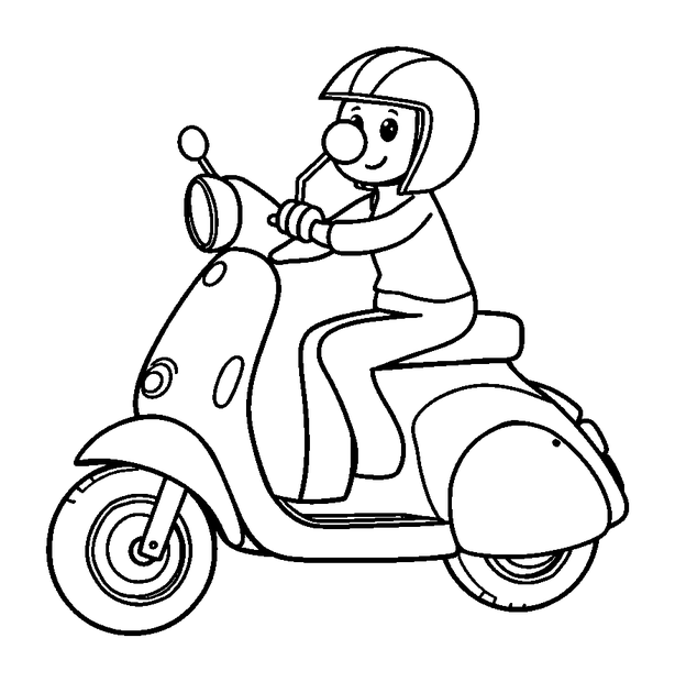 Scooter Sport colouring page — free printable for kids