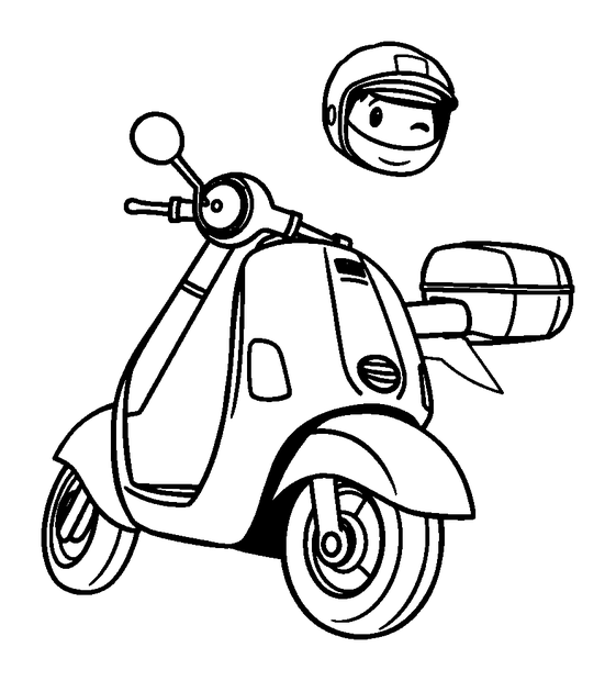 Scooter Sport colouring page — free printable for toddlers