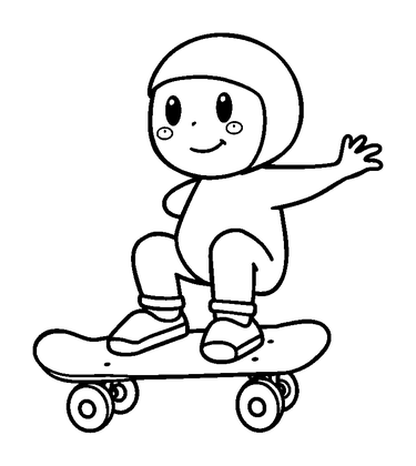 Skateboarding Colouring Page (Kids, Standard)