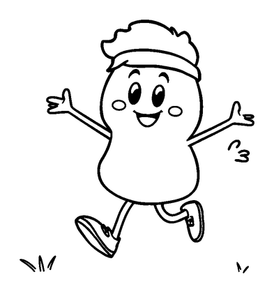 Skipping Colouring Page (Kids, Bold & Easy)