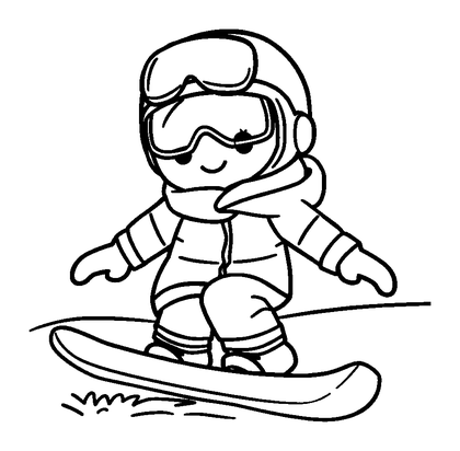 Snowboarding Colouring Page (Kids, Standard)