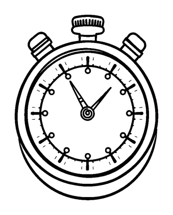 Stopwatch Colouring Page (Kids, Bold & Easy)