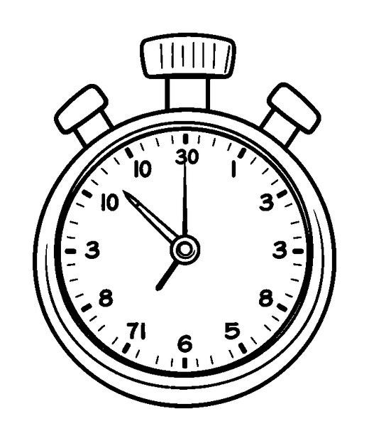 Stopwatch colouring page — free printable for kids