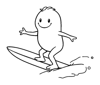 Surfing Colouring Page (Toddler, Bold & Easy)
