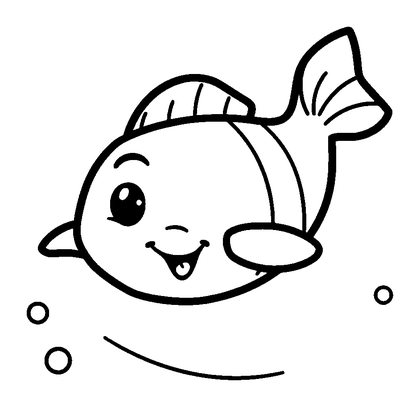 Swimming Colouring Page (Kids, Bold & Easy)