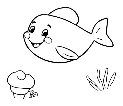 Swimming Colouring Page (Toddler, Bold & Easy)