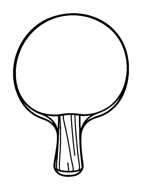 Table Tennis Paddle colouring page — free printable for kids