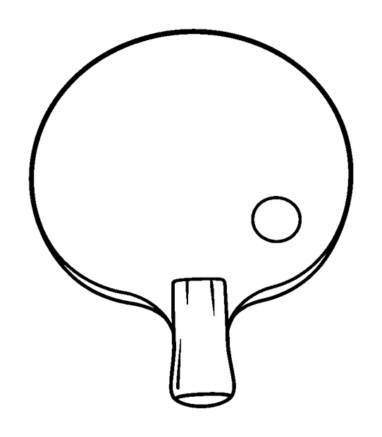 Table Tennis Paddle colouring page — free printable for toddlers