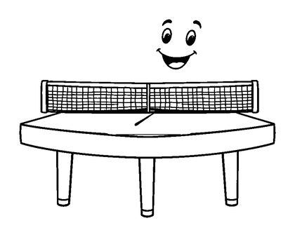 Table Tennis Colouring Page (Kids, Bold & Easy)