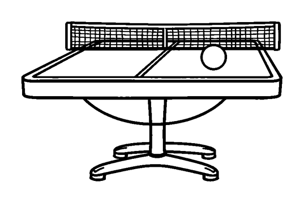 Table Tennis colouring page — free printable for kids