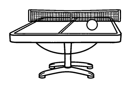 Table Tennis Colouring Page (Kids, Bold & Easy)