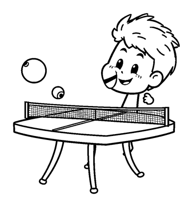 Table Tennis Colouring Page (Kids, Standard)