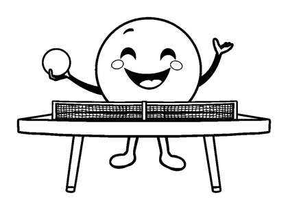 Table Tennis Colouring Page (Toddler, Bold & Easy)