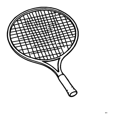 Tennis Racket Colouring Page (Kids, Bold & Easy)