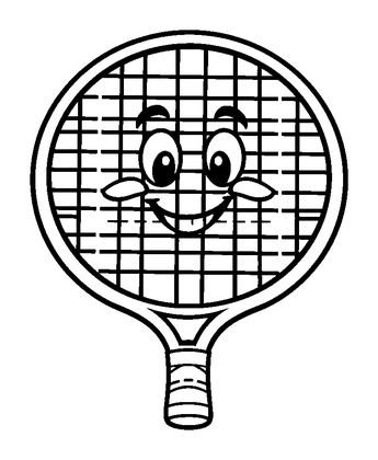 Tennis Racket Colouring Page (Kids, Standard)