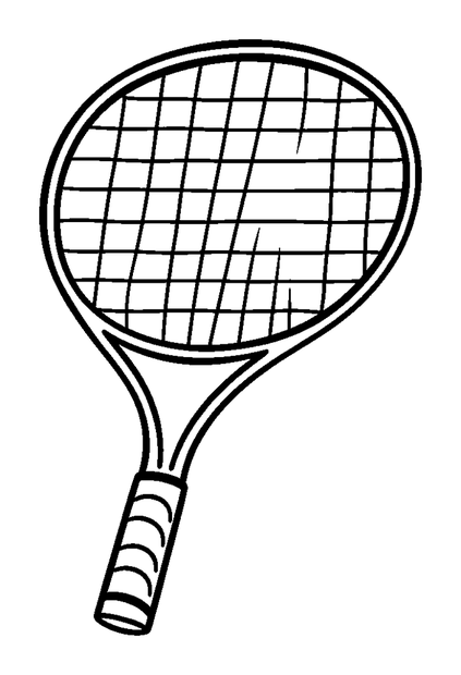 Tennis Racket colouring page — free printable for kids