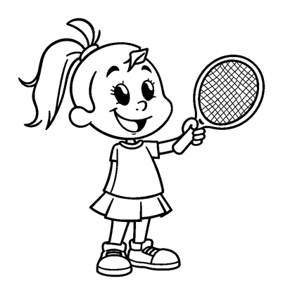Tennis Colouring Page (Kids, Standard)