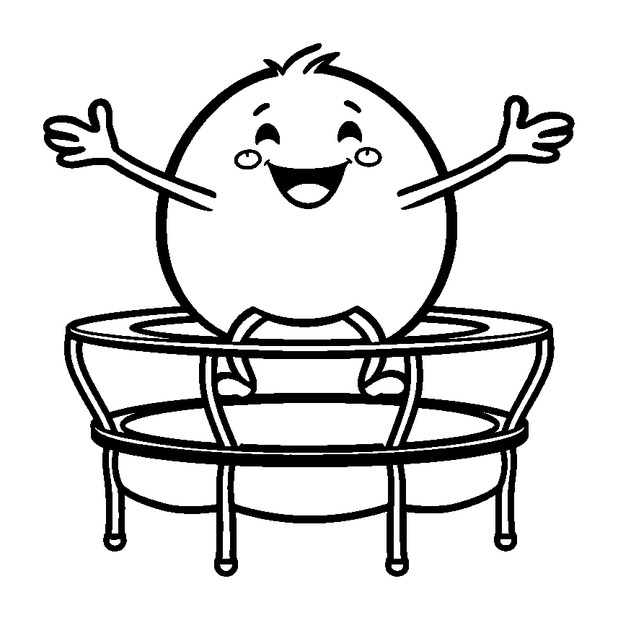 Trampolining colouring page — free printable for toddlers