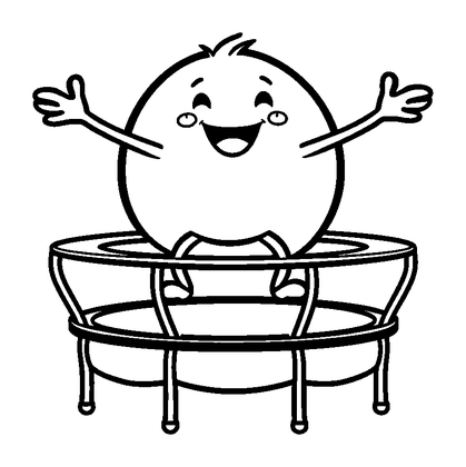 Trampolining Colouring Page (Toddler, Bold & Easy)