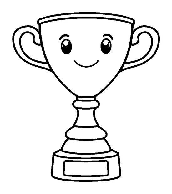 Trophy colouring page — free printable for kids