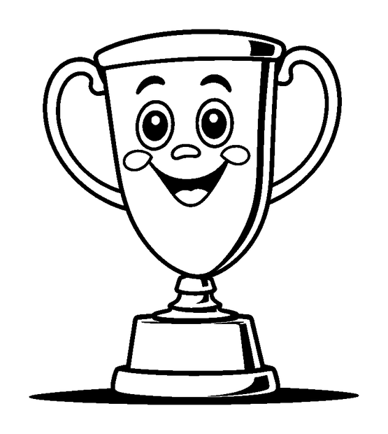 Trophy colouring page — free printable for kids