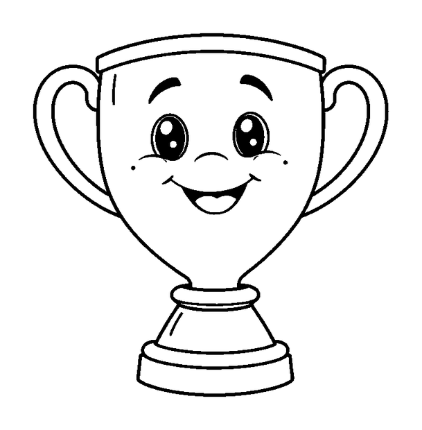 Trophy colouring page — free printable for toddlers