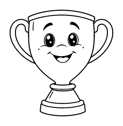 Trophy Colouring Page (Toddler, Bold & Easy)