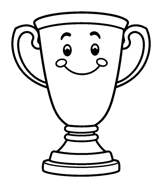Trophy colouring page — free printable for toddlers
