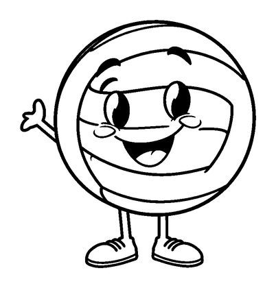 Volleyball Colouring Page (Kids, Bold & Easy)