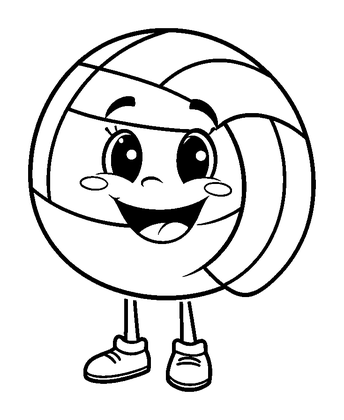 Volleyball Colouring Page (Kids, Standard)