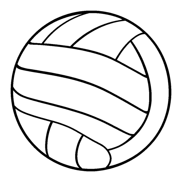 Volleyball colouring page — free printable for kids