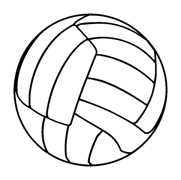 Volleyball colouring page — free printable for toddlers