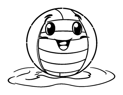 Water Polo Colouring Page (Toddler, Bold & Easy)
