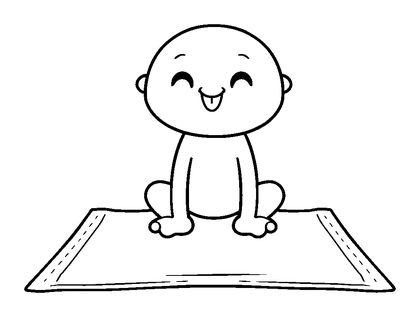 Yoga Mat Colouring Page (Kids, Standard)