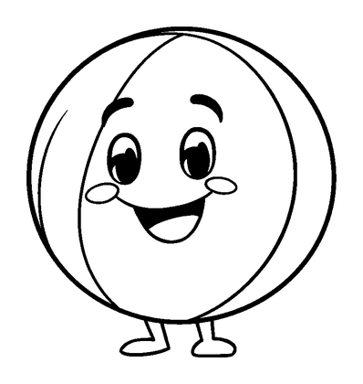 Beach Ball Colouring Page (Kids, Bold & Easy)