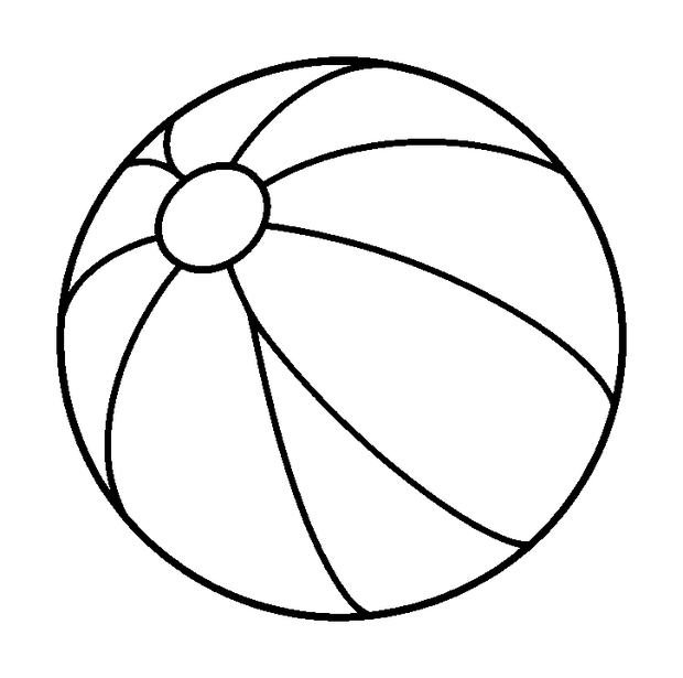 Beach Ball colouring page — free printable for kids
