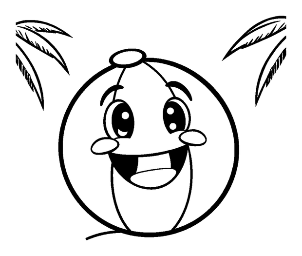 Beach Ball colouring page — free printable for kids