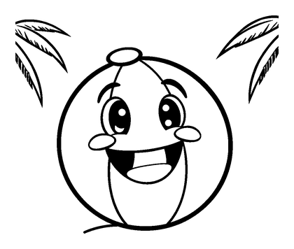 Beach Ball Colouring Page (Kids, Standard)